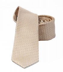                    NM slim szövött nyakkendő - Drapp pöttyös Nyakkendők esküvőre